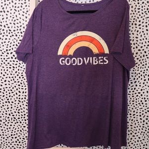 Good Vibes Purple Plus Size 20W Short Sleeve Top